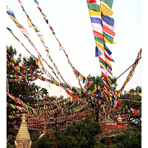 Tibetan, Polister, Cheapest, Horizontal, Prayer Flags (1 packet have 5 rolls and 1 roll have 25 individual flags) - Extra Large Size Tibetan, Polister, Cheapest, Horizontal, Prayer Flags (1 packet have 5 rolls and 1 roll have 25 individual flags) - Extra Large Size