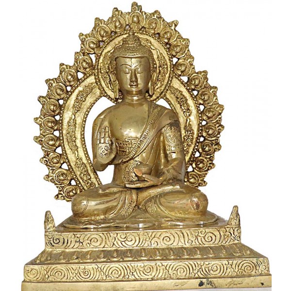 MEDECINE BUDDHA - Best quality statue hand work in Nepal by Master Artist, Shiny Yellow (Golden) Color - Extra Large Size MEDECINE BUDDHA - Best quality statue hand work in Nepal by Master Artist, Shiny Yellow (Golden) Color - Extra Large Size