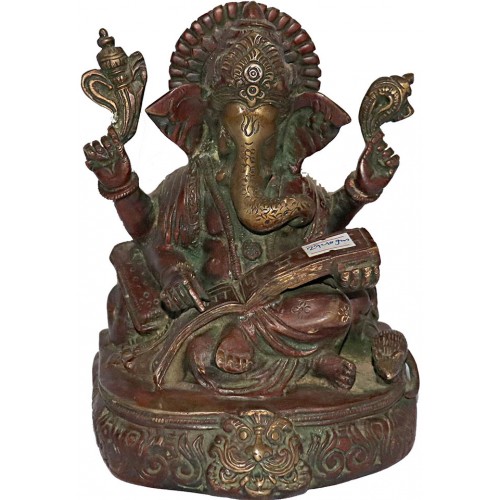 Ganesh - The Lord of Provides Prosperity, fortune and success. Best quality statue hand work in Nepal by Master Artist. Black Green Statue - Large Size Ganesh - The Lord of Provides Prosperity, fortune and success. Best quality statue hand work in Nepal by Master Artist. Black Green Statue - Large Size
