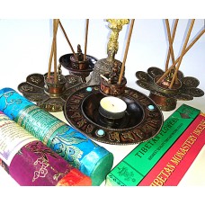 Incence Burner, Copper/Bronze, Lotus flower design, (also Candle burner) - Small Size
