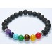 Chakra Braclet (Seven chakra stone and Black Lava Stone), Powerful Stones - 8 mm (app) Chakra Braclet (Seven chakra stone and Black Lava Stone), Powerful Stones - 8 mm (app)