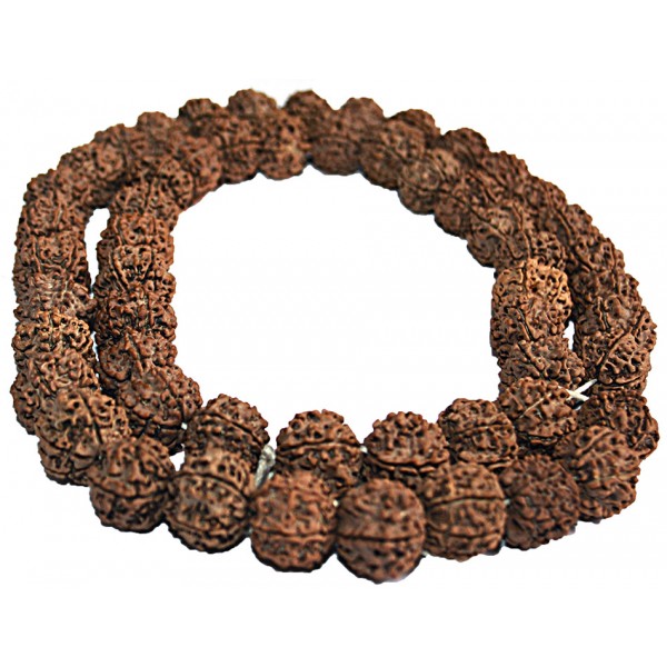 Four Faces Rudrakshya Mala from Nepal 54 Beads - Medium Size (15-16 mm) Four Faces Rudrakshya Mala from Nepal 54 Beads - Medium Size (15-16 mm)