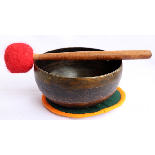 Platonic Year - Planetary, Therapeutic, Handmade, Nerabati, Etching, Carving (Wheel of Life ?? / Ying Yang Double Bajra), Singing Bowl - Extra Small Size Platonic Year - Planetary, Therapeutic, Handmade, Nerabati, Etching, Carving (Wheel of Life ?? / Ying Yang Double Bajra), Singing Bowl - Extra Small Size