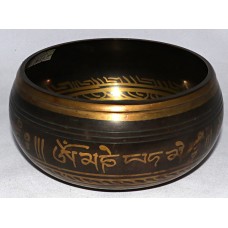 F (FA) - Musical Therapeutic, Brass Normal Etched with Dice, Molded Singing Bowl - Small Size