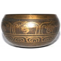 MEDITATION - Symphonic, Tibetan, Therapeutic, Brass Normal Etched, Molded Singing Bowl - Extra Small Size