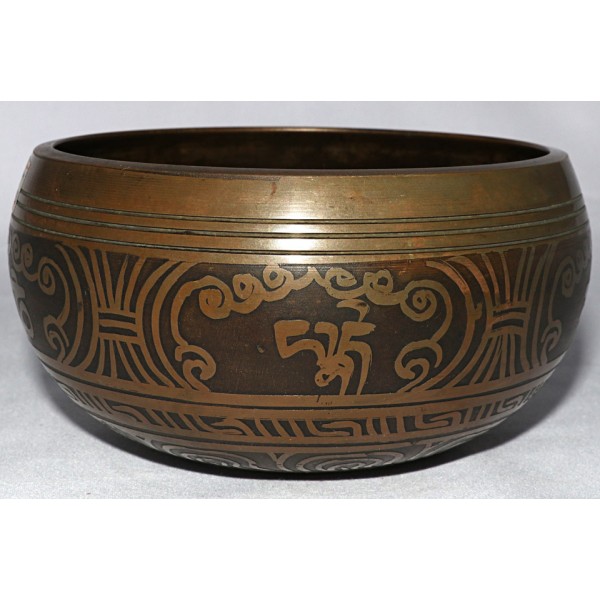 Solar System - Symphonic, Tibetan, Therapeutic, Bronze White Etched, Molded Singing Bowl - Extra Small Size Solar System - Symphonic, Tibetan, Therapeutic, Bronze White Etched, Molded Singing Bowl - Extra Small Size