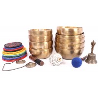 THERAPISTS AND HEALERS PRO. SET - Planetary Cosmic/Theraputic Sound Healing Complete Set - CHT Second level, Handmade with Seven Metals, Special Chakra Healing Set (Alpha, Om, Chiron, Platonic year, Venus, Jupiter, Neptune, Uranus, Theta, Sun, Pluto)