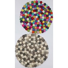 KNOTTED FELT CUSHION FOR SINGING BOWLS, to get best sound  and Safety for any kinds of Singing Bowls, Meditation Cushion, Kitchen table Cushion (Rainbow Color) - Mini (XX Small) Size