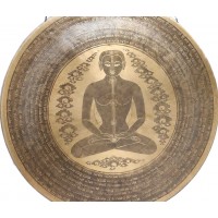 CHAKRA HEALING GONG  MCE® Professional Designed - Chakra symbol in human body with mantra in Sanskriti and English - XX Large Size